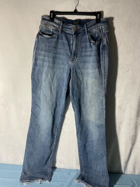 Judy Blue Light Blue Dad Jean with Raw Hem